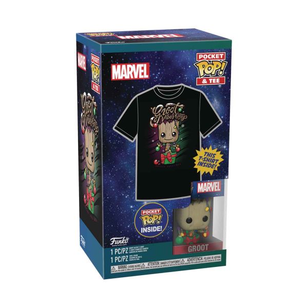 FUNKO POCKET POP! & TEE: Guardians of the Galaxy- Holiday Groot - M
