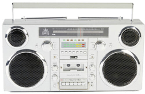 GPO Retro Brooklyn 80's Bluetooth Boombox Stereo - CD, Cass, FM, USB - Chrome (BRKLYN)