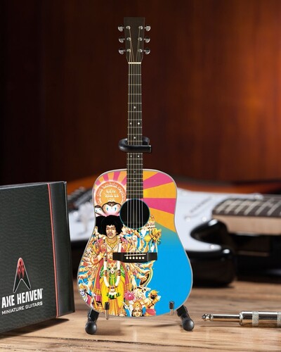 Jimi Hendrix Axis Bold As Love Album Cover Art Mini Acoustic Guitar Replica Collectible