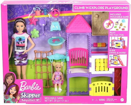 Mattel - Barbie Skipper Babysitters Inc. Climb 'n Explore Playground, with Dolls