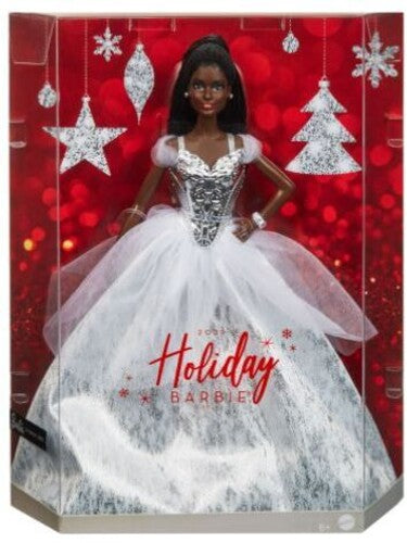 Mattel - Barbie Holiday Doll with White and Silver Ball Gown, African American
