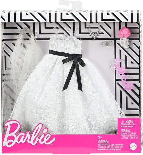 Mattel - Barbie Fashion 2-Pack, Bridal Outfit Doll with Wedding Dress, Veil, Shoes, Necklace, Bracelet & Bouquet