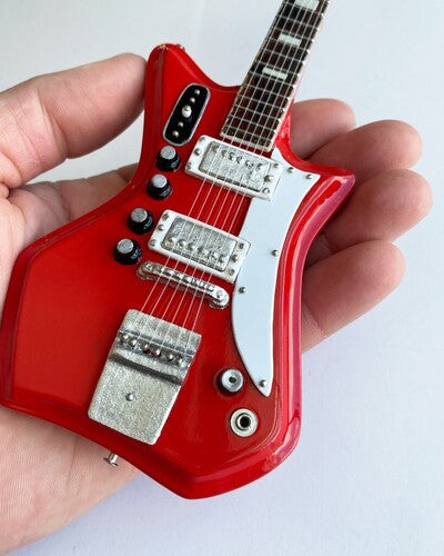 Jack White White Stripes 1964 Montgomery Ward Red Valco Airline Model Res-O-Glass Mini Guitar Replica Collectible