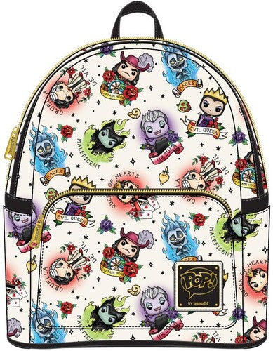 Pop by Loungefly Disney: Villains Tattoo AOP Mini Backpack