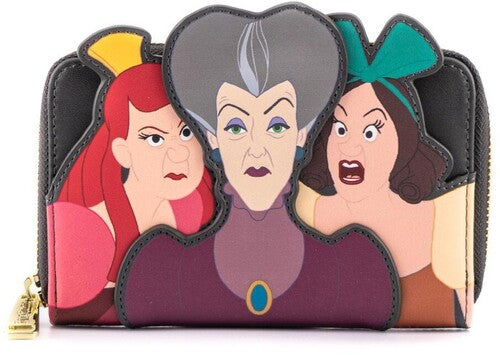 Loungefly Disney: Villains Scene Evil Stepmother and Step Sisters Zip Around Wallet