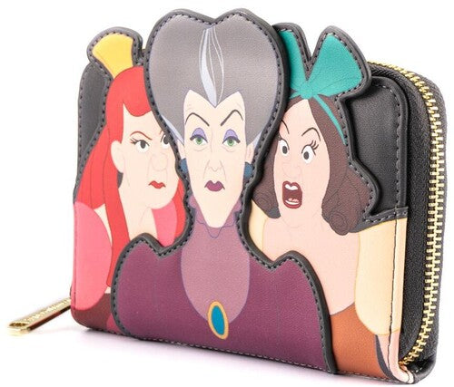 Loungefly Disney: Villains Scene Evil Stepmother and Step Sisters Zip Around Wallet