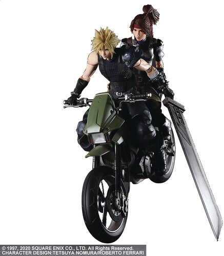 Square Enix - Final Fantasy VII Remake Play Arts Kai Jessie Cloud & Motorcycle Action Figure Set