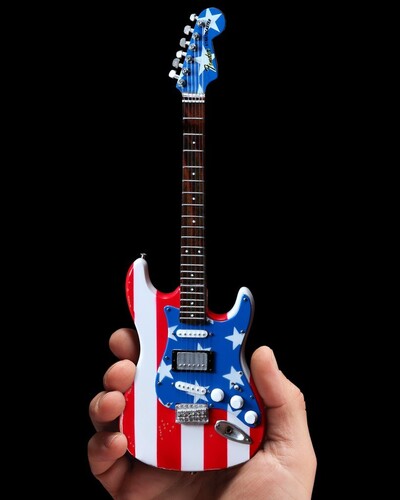 Wayne Kramer MC5 Fender Stratocaster Stars & Stripes USA Mini Guitar Replica Collectible