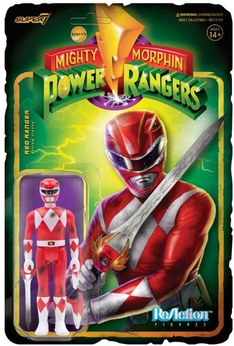 Super7 - Mighty Morphin' Power Rangers Reaction Figure - Red Ranger (Battle Damaged)