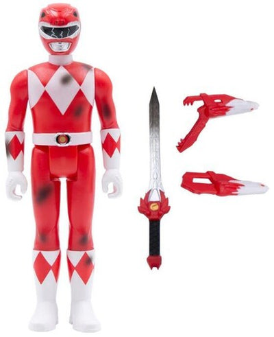 Super7 - Mighty Morphin' Power Rangers Reaction Figure - Red Ranger (Battle Damaged)