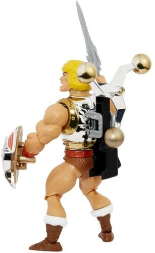 Mattel Collectible - Masters of the Universe Origins 5.5" Deluxe Flying Fists He-Man, Heroic Leader with the Arm-Swinging Action (He-Man, MOTU)