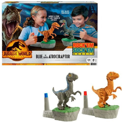 Mattel Games - Jurassic World Dominion Blue Vs. Atrociraptor Rock 'Em Sock 'Em