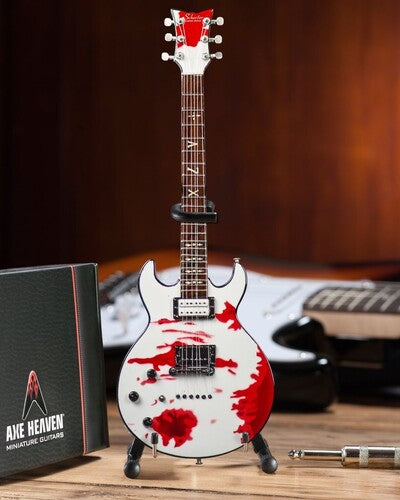 Zacky Vengeance Avenged Sevenfold White Schecter Custom S-1 Elite Gynecologist w/ Blood Splatter Mini Guitar Replica Collectible