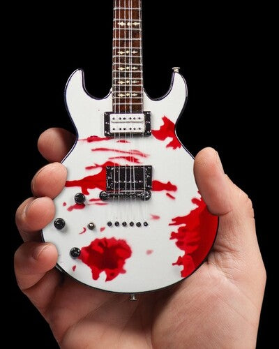 Zacky Vengeance Avenged Sevenfold White Schecter Custom S-1 Elite Gynecologist w/ Blood Splatter Mini Guitar Replica Collectible