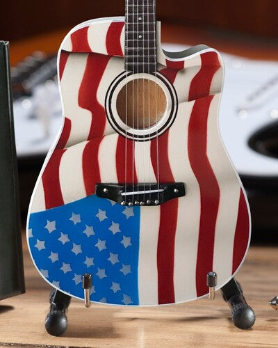 Toby Keith Signature USA Flag Acoustic Mini Guitar Replica Collectible