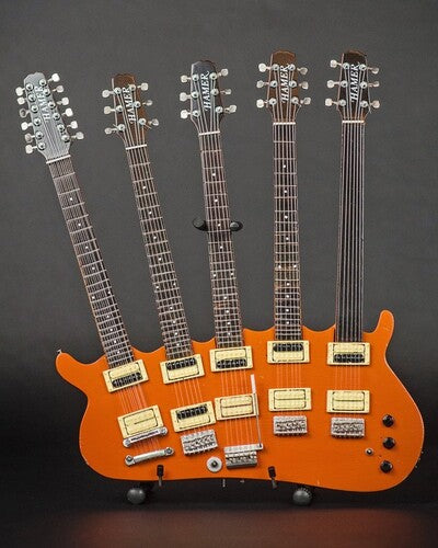 Rick Nielsen Cheap Trick Hamer Five-Neck Orange Monster Mini Guitar Replica Collectible