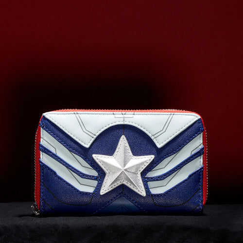 Loungefly Marvel: Falcon Captain America Cosplay Zip Around Wallet
