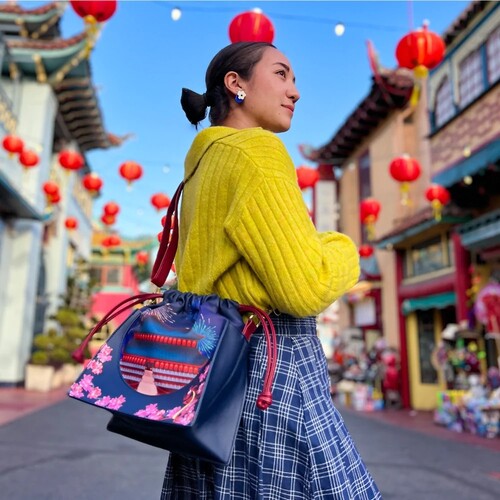 Loungefly Disney: Mulan Castle Cinch Sack Cross Body Bag