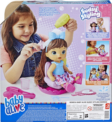 Hasbro Collectibles - Baby Alive Sudsy Styling Doll, Brown Hair