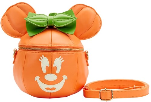 Loungefly Disney: Glow Face Pumpkin Minnie Figural Cross Body Bag