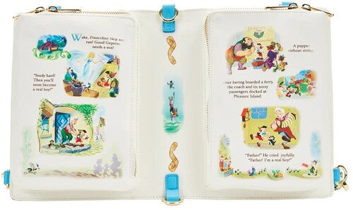 Loungefly Disney: Classic Books Pinocchio Convertible Cross Body Bag
