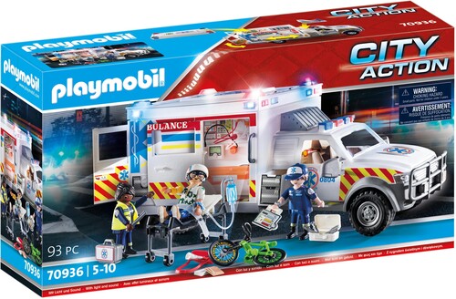 Playmobil - City Action, Rescue Vehicles Ambulance with Lights and Sound
