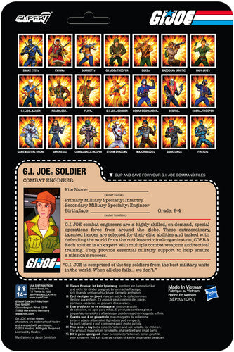 Super7 - G.I. Joe Reaction Figures Wave 3 - Female Combat Engineer Ponytail Hair (Pink)