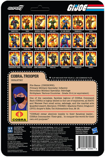 Super7 - G.I. Joe Reaction Wave 4 - Cobra Female Trooper Short Black Hair (Brown)