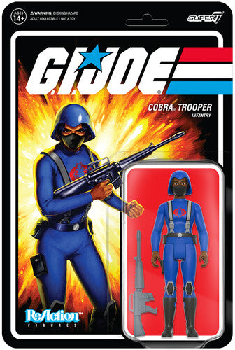 Super7 - G.I. Joe Reaction Wave 4 - Cobra Female Trooper Long Black Hair (Brown)