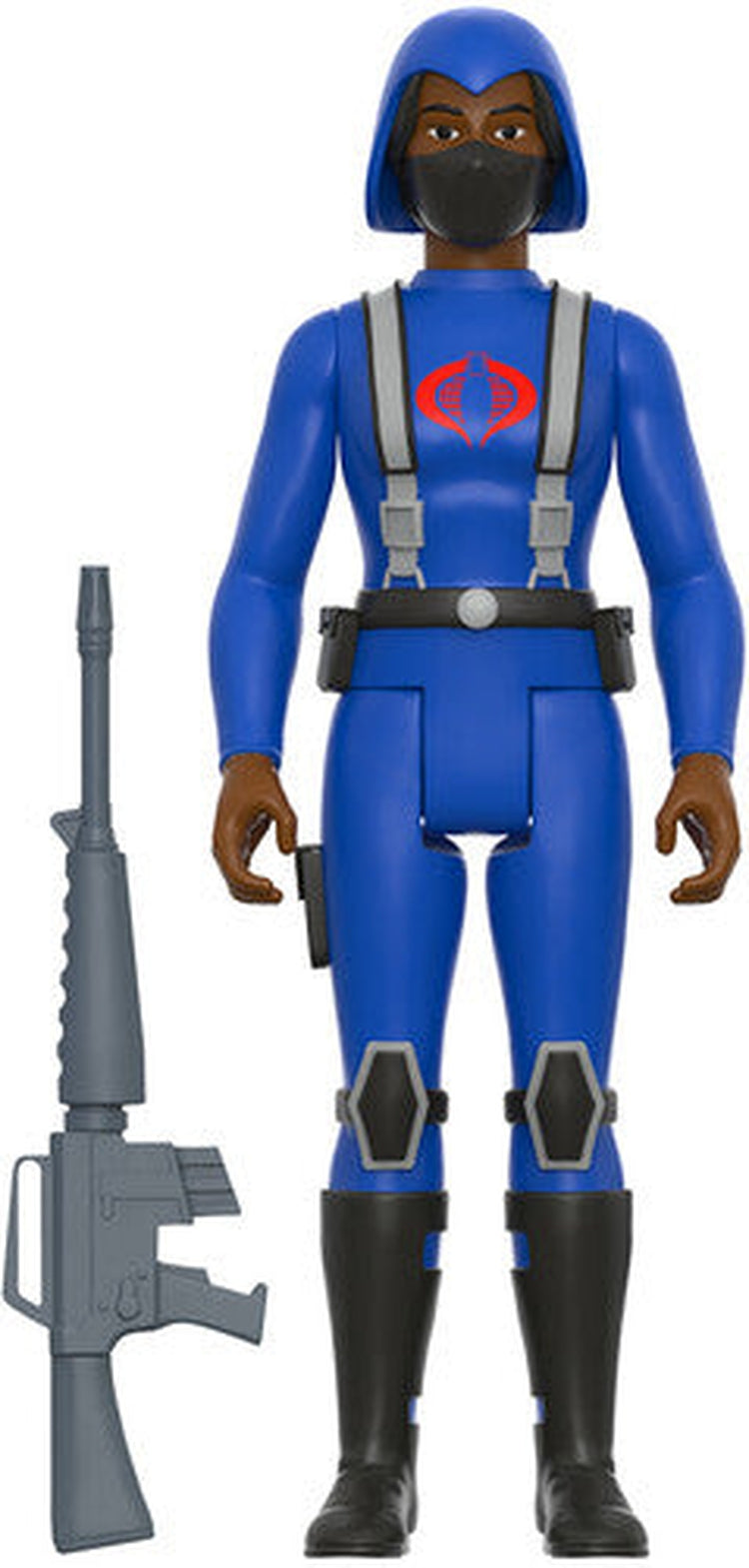 Super7 - G.I. Joe Reaction Wave 4 - Cobra Female Trooper Long Black Hair (Brown)