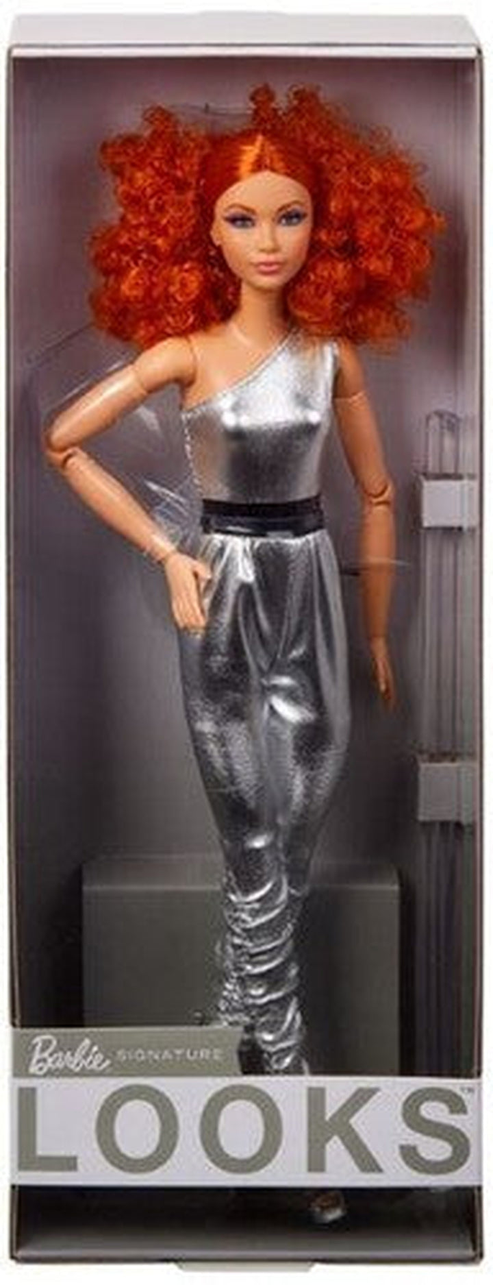 Mattel - Barbie Looks Doll with Silver Jumper and Curly Red Hair