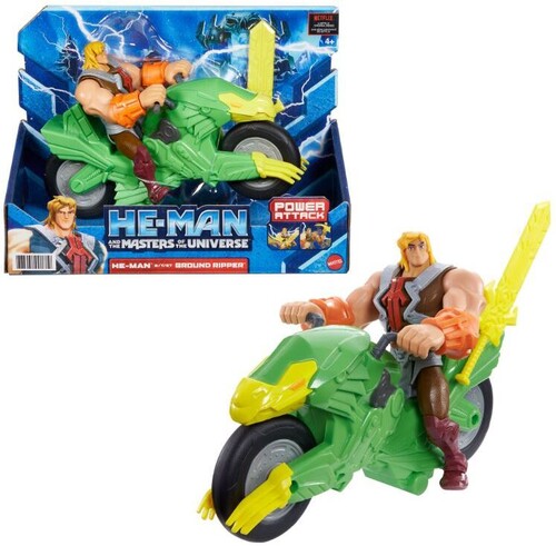 Mattel Collectible - Masters of the Universe Animated He-Man & Ground Ripper with Power Attack (He-Man, MOTU)