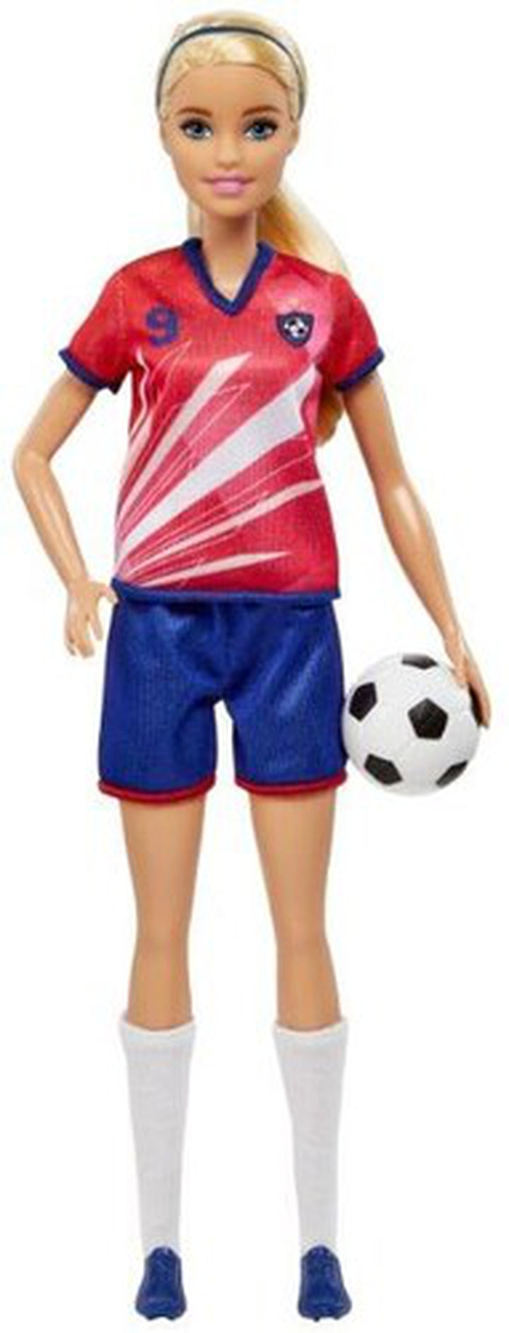 Mattel - Barbie I Can Be Soccer Player, Blonde, Red & Blue Uniform