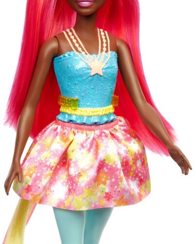 Mattel - Barbie Dreamtopia Unicorn with Yellow Horn, Pink and Yellow Hair, African American
