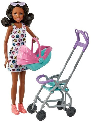 Mattel - Barbie Skipper Babysitters Inc. Stroller Playset, African American