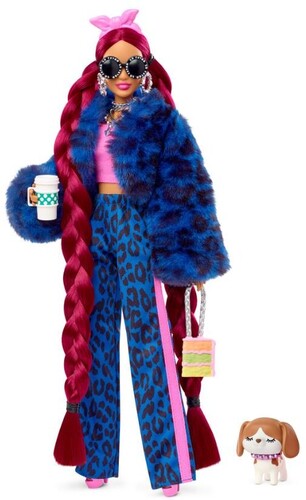Mattel - Barbie Extra Doll with Blue Leopard Track Suit