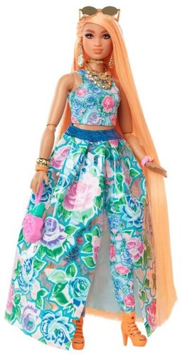 Mattel - Barbie Extra Fancy Doll with Floral Pattern, Blonde