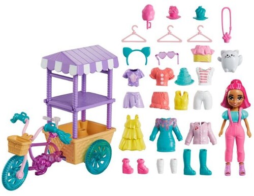 Mattel - Polly Pocket Treats & Trends Bicycle Cart