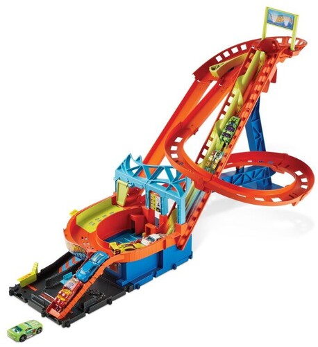 Mattel - Hot Wheels City Motorized Roller Coaster Rally with 5 Die Cast Cars