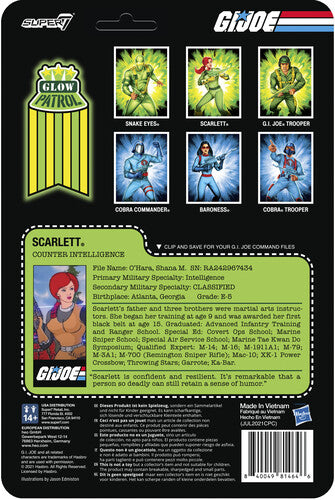 Super7 - G.I. Joe ReAction Figures Wave 1B - Scarlett (Glow Patrol) (SDCC Exclusive)