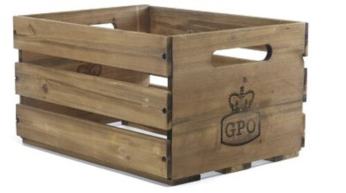 GPO Retro GPOLPC Cassa LP Record Wood Storage Case 100 Cap Tan