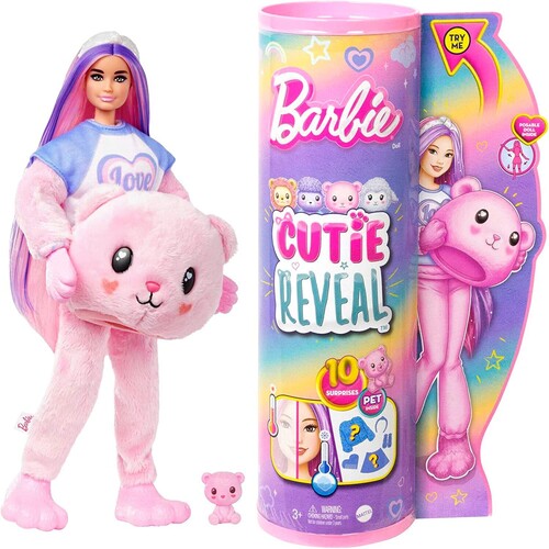 Mattel - Barbie Cutie Reveal - Cozy Cute Tees Barbie with Teddy Bear