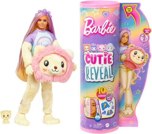 Mattel - Barbie Cutie Reveal - Cozy Cute Tees Barbie with Lion
