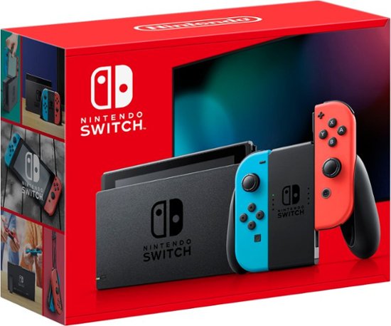 Nintendo Switch with Neon Blue and Neon Red Joy?Con