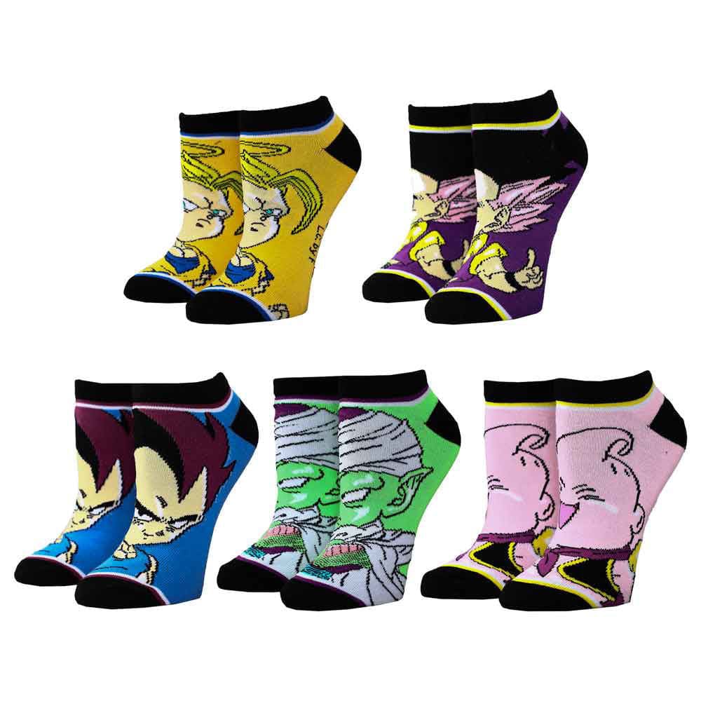 Dragon Ball Z Chibi Characters 5 Pair Ankle Socks - Socks