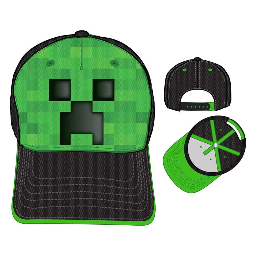 Minecraft Creeper Face Comfort Cool Mesh Youth Hat - 