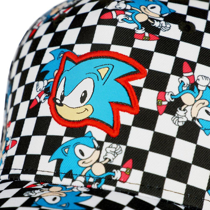 Sonic Checkered Youth Curved Bill Snapback - Youth Hats