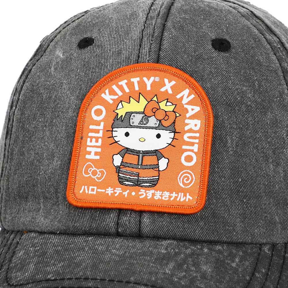 Sanrio X Naruto Embroidered Patch Pigment Dye Hat - Clothing