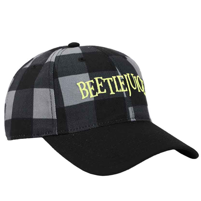 Beetlejuice Logo Embroidered Twill Plaid Hat - Clothing - 