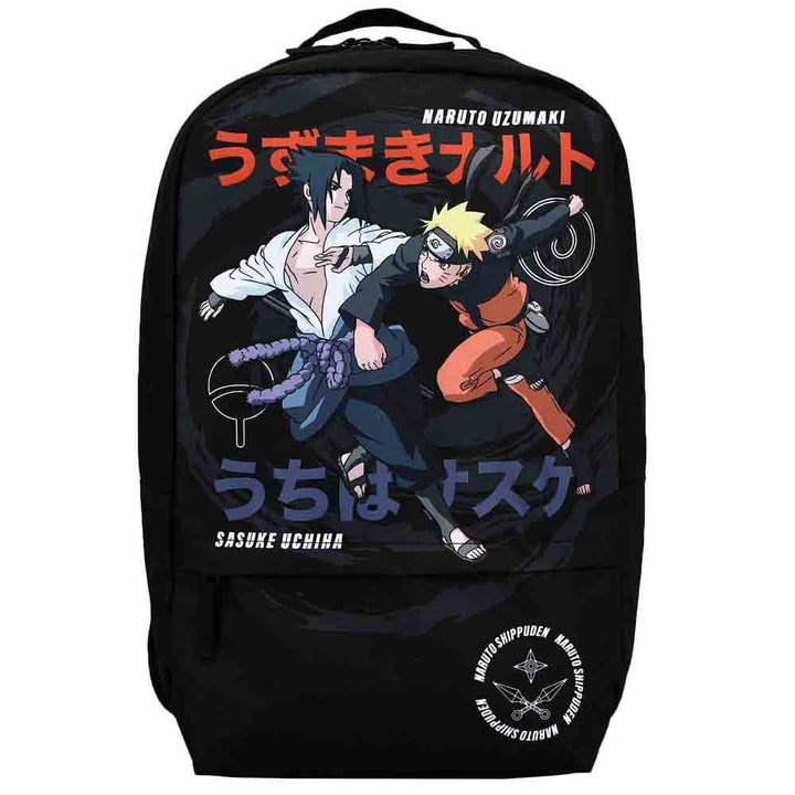 20 Naruto And Sasuke Print Laptop Backpack - Backpacks